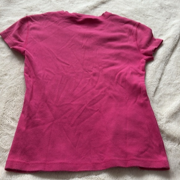 Tommy Hilfiger Pink Cotton V-Neck Tee – Size Small | Preppy Casual | - Picture 5 of 6